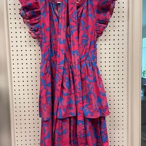 Sugarlips Pink and Blue Ruched Wrap Dress